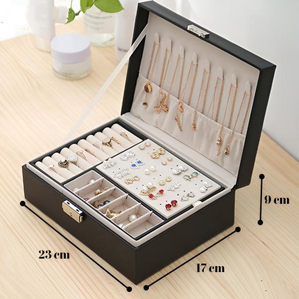 Elegantna putna kutija za nakit s mekanom unutrašnjošću i pregradama