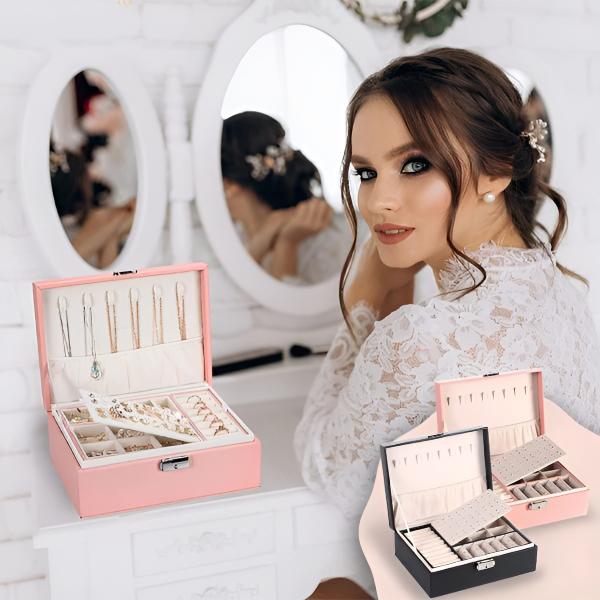 Elegantna putna kutija za nakit s mekanom unutrašnjošću i pregradama