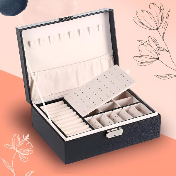 Elegantna putna kutija za nakit s mekanom unutrašnjošću i pregradama
