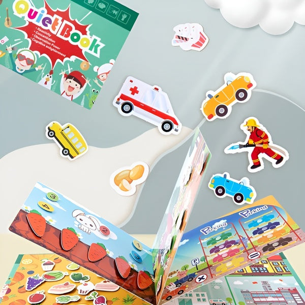 MobiSticker Montessori knjiga za istraživanje vozila i naljepnice