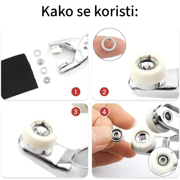 Profesionalni set za pričvršćivanje dugmadi